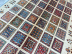 8.4x5.9 ft Handmade Chobi Rug - Mirrored Pattern | Afghan Wool Area Rug | Elegant Traditional Carpet for Living Room, Boho Home Decor