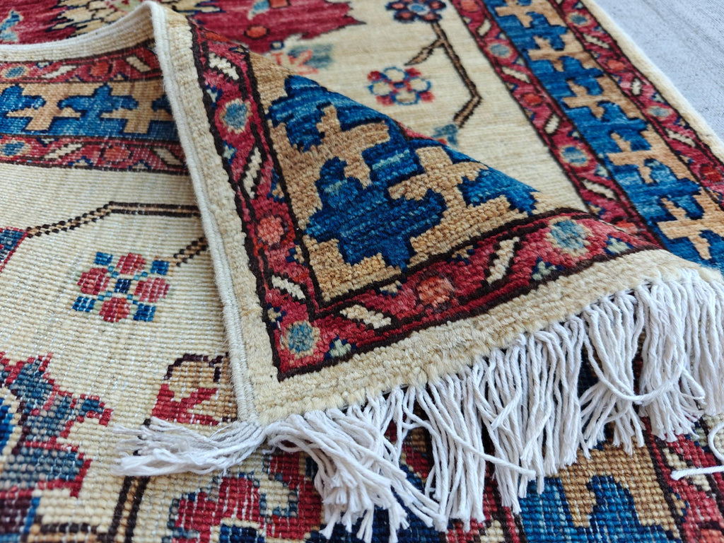 Tribal Chobi Runner 11.6x2.6 ft - Handmade Afghan Wool Rug | Rustic Hallway Carpet | Long Narrow Area Rug, Entryway Rug, Boho Home Decor