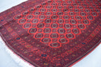 6x9 Vintage Handmade Ahal Gull Red Rug Afghan Wool Tribal Carpet, Rug for Living Room, Bedroom Rug, Red Shape Soft Fine Quality Rug 6.5x9.5