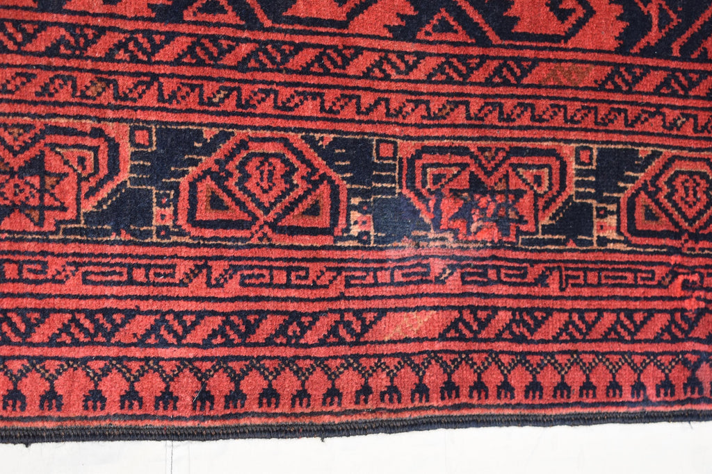 9.6 x 6.6 ft Handmade Ahal Gull Red Rug -Afghan Wool Tribal Carpet, Antique Red Afghan Collectible Rug, Living Room, Bedroom Rug