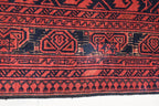 9.6 x 6.6 ft Handmade Ahal Gull Red Rug -Afghan Wool Tribal Carpet, Antique Red Afghan Collectible Rug, Living Room, Bedroom Rug