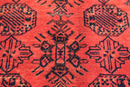 9.6 x 6.6 ft Handmade Ahal Gull Red Rug -Afghan Wool Tribal Carpet, Antique Red Afghan Collectible Rug, Living Room, Bedroom Rug