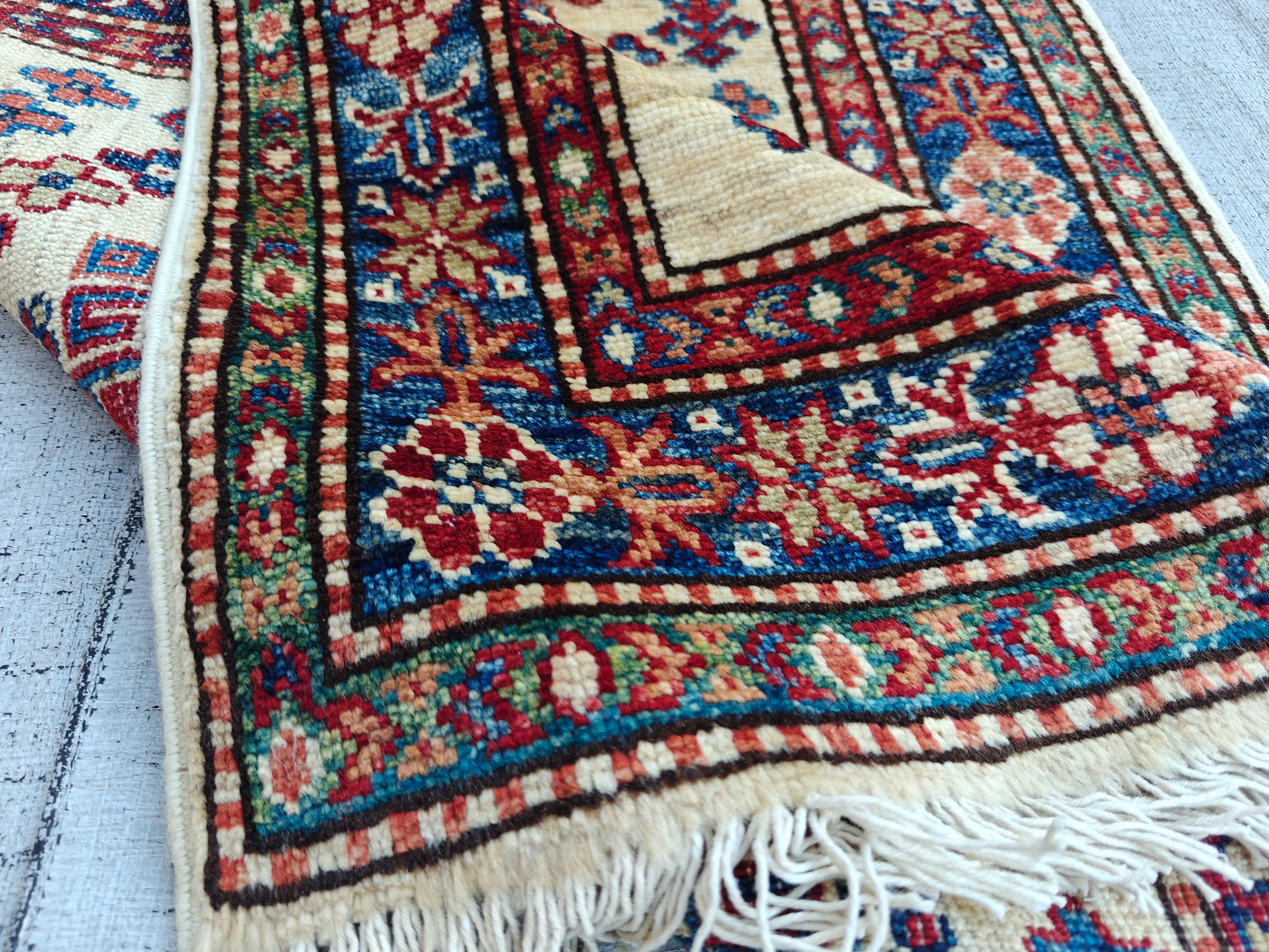 8x2 Hallway Runner- Handmade Chobi Wool Rug, Rustic Hallway Runner, Bohemian Home Decor, Entryway Runner, Narrow Rug, Stair Rug