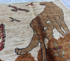 2.9x2.1 ft Handmade Chobi Rug- Vintage Wool Entryway Mat, Bohemian Small Area Carpet, Wall Hanging Rug, Hallway Short Rug