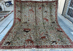 8x9 Hunter Rug Handmade Chobi - Wool Area Carpet, Rustic Living Room Decor, Boho Home Decor, Bedroom, Dining room Rug, 9.3x8.1 ft