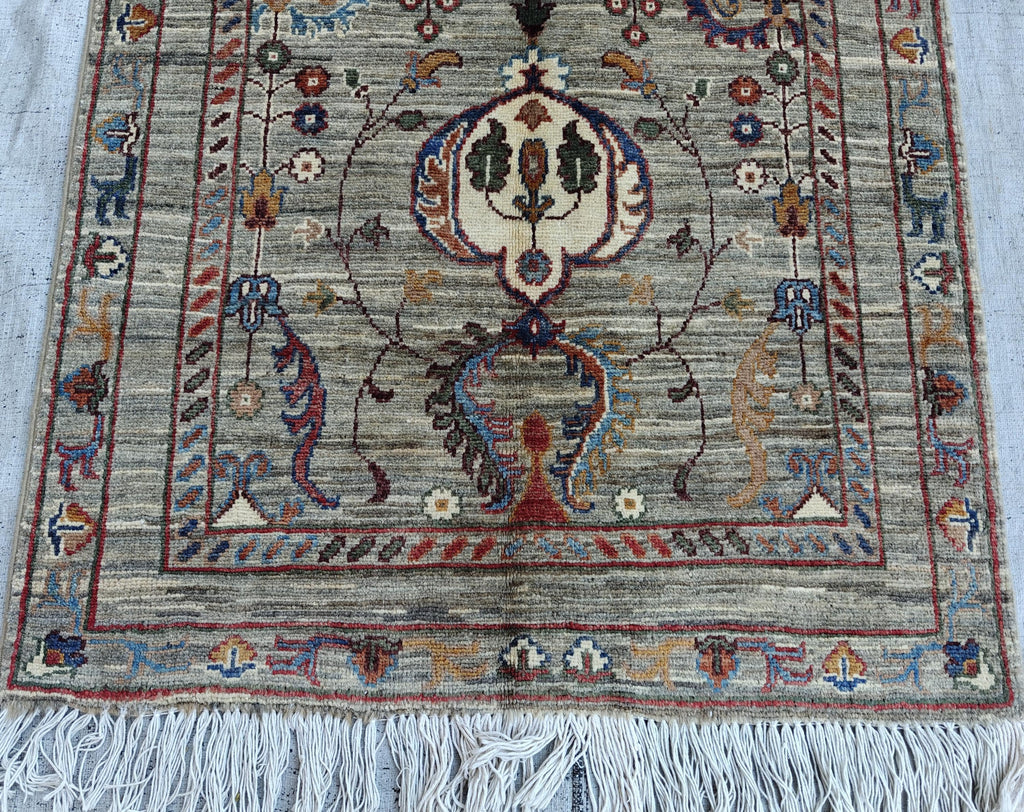Handmade 9.8x2.7 ft Chobi Runner - Afghan Wool Rug, Tribal Hallway Carpet, Elegant Vintage Decor, Entryway Rug, Long Narrow Rug