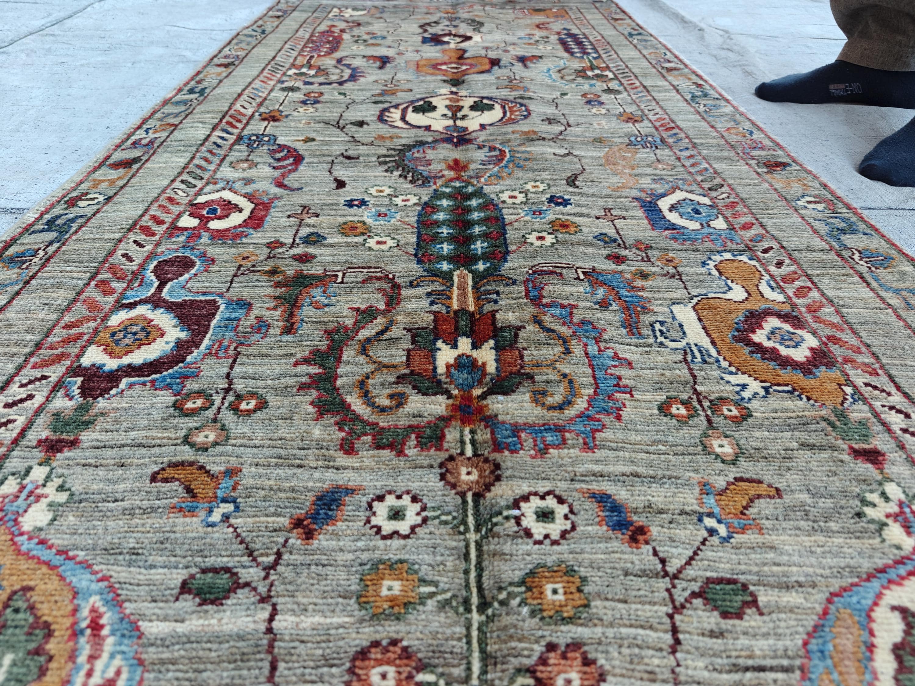 Handmade 9.8x2.7 ft Chobi Runner - Afghan Wool Rug, Tribal Hallway Carpet, Elegant Vintage Decor, Entryway Rug, Long Narrow Rug