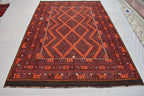 9x13 Authentic Vintage Kilim Rug Handwoven Afghan Wool Carpet for Living Room, Bedroom, or Dining Area, Farmhouse Rug