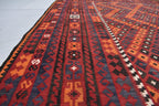 9x13 Authentic Vintage Kilim Rug Handwoven Afghan Wool Carpet for Living Room, Bedroom, or Dining Area, Farmhouse Rug