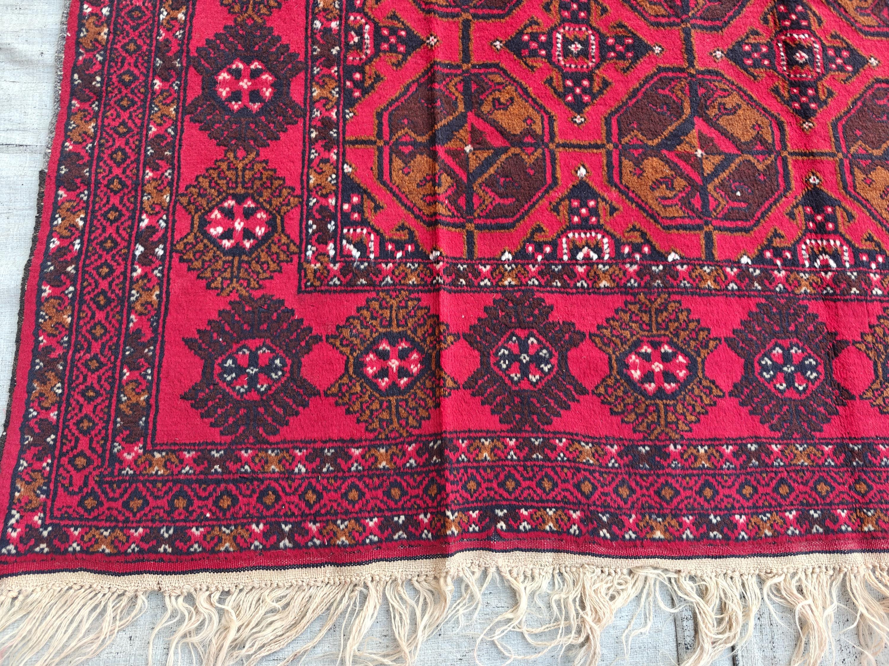 Antique Red Ahal Gul Rug 9.3x5.1 ft – Handwoven Persian Carpet with Timeless Design, Bedroom Rug, Rugs for Living Room, Collectible Rug 6x10