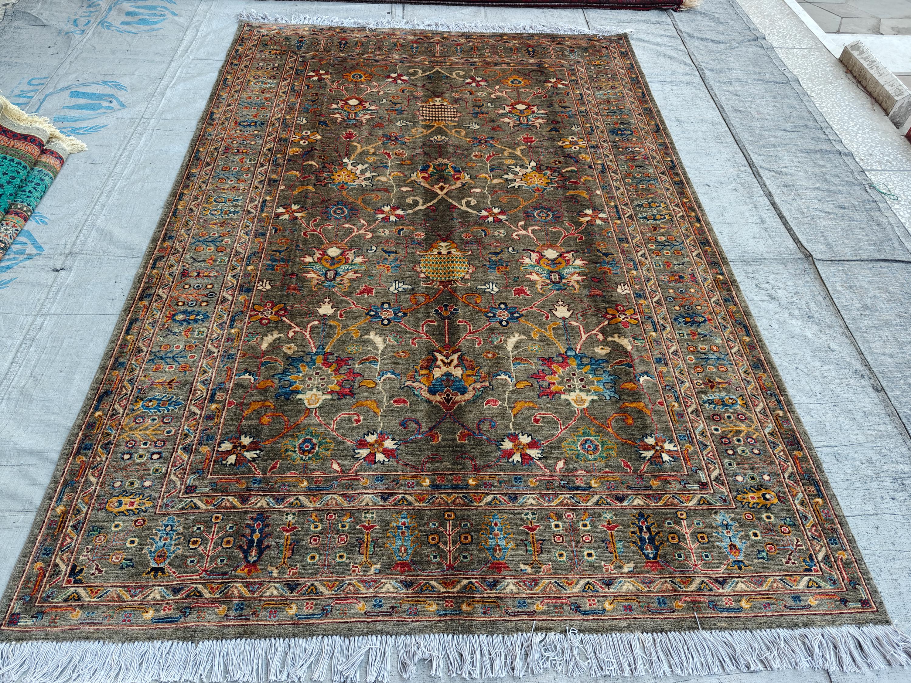 Chobi Rug 8.9x6 ft – Handwoven Persian Carpet with Natural Color Palette and Timeless Elegance, Rugs for Living Room, Bedroom Rug 9x6
