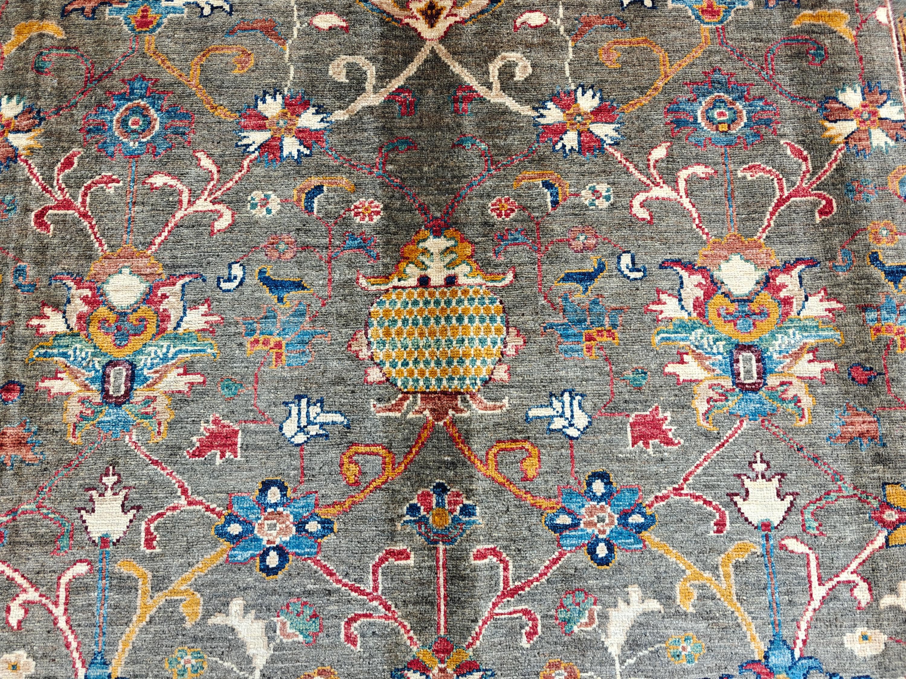 Chobi Rug 8.9x6 ft – Handwoven Persian Carpet with Natural Color Palette and Timeless Elegance, Rugs for Living Room, Bedroom Rug 9x6