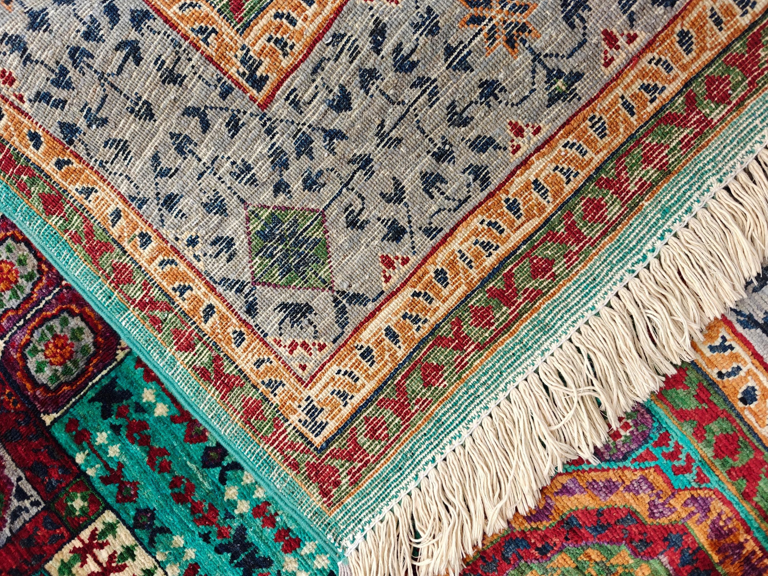 5x8 Mamluk Rug Blue and Silver Colorful Handwoven Persian Carpet with Intricate Design, Bedroom Rug, Rugs For Living Room, 8.5x5 ft