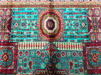 5x8 Mamluk Rug Blue and Silver Colorful Handwoven Persian Carpet with Intricate Design, Bedroom Rug, Rugs For Living Room, 8.5x5 ft