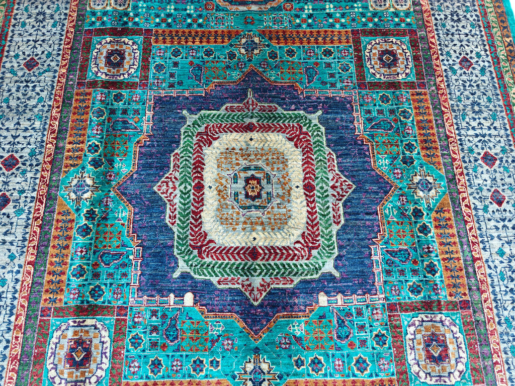 6x8 Mamluk Rug–Handwoven Persian Carpet with Intricate Design and Rich Color Palette, Rugs For Living Room, Bedroom Rug 8.2x5.9 ft