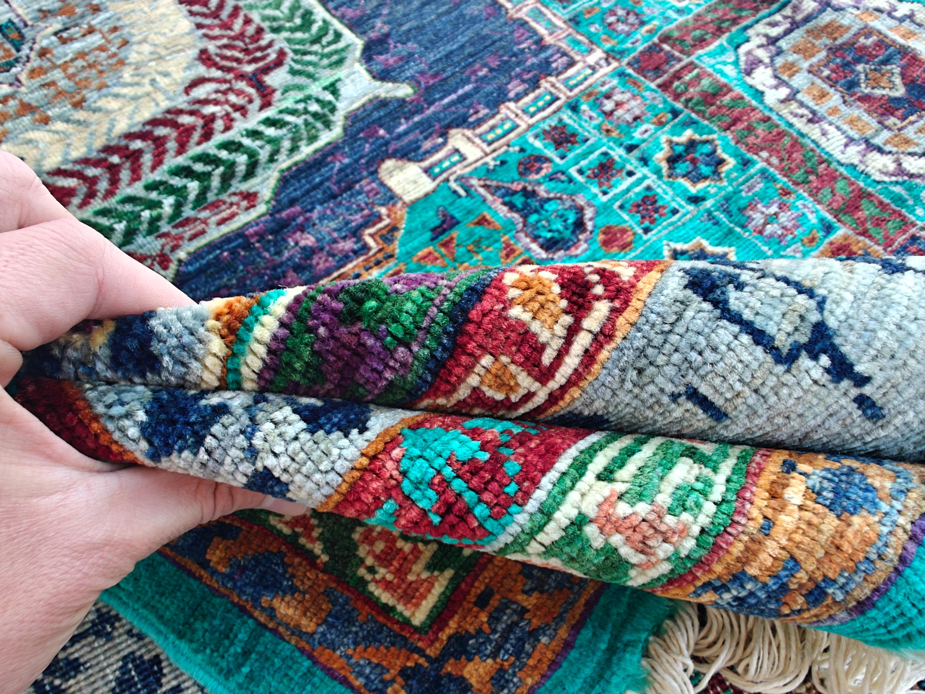 6x8 Mamluk Rug–Handwoven Persian Carpet with Intricate Design and Rich Color Palette, Rugs For Living Room, Bedroom Rug 8.2x5.9 ft