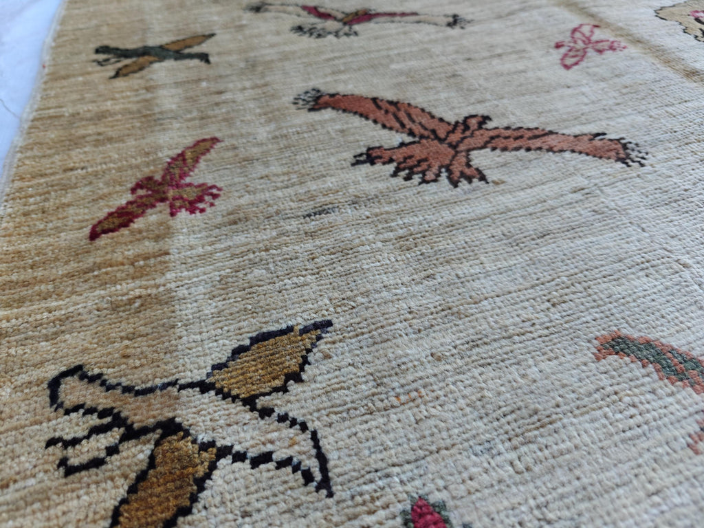 3x5 Pictorial Rug– Handwoven Decorative Persian Carpet with Stunning Visual Design, Wall Hanging Rug, Entryway Rug, Doormat 4.8x3.3 ft