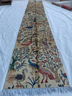 2x14 Runner Chobi Peacocks Pattern Runner- Handwoven Persian Carpet with Elegant Design and Rich Colors, Hallway Runner, 2.3x13.9 ft