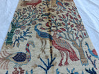 2x14 Runner Chobi Peacocks Pattern Runner- Handwoven Persian Carpet with Elegant Design and Rich Colors, Hallway Runner, 2.3x13.9 ft