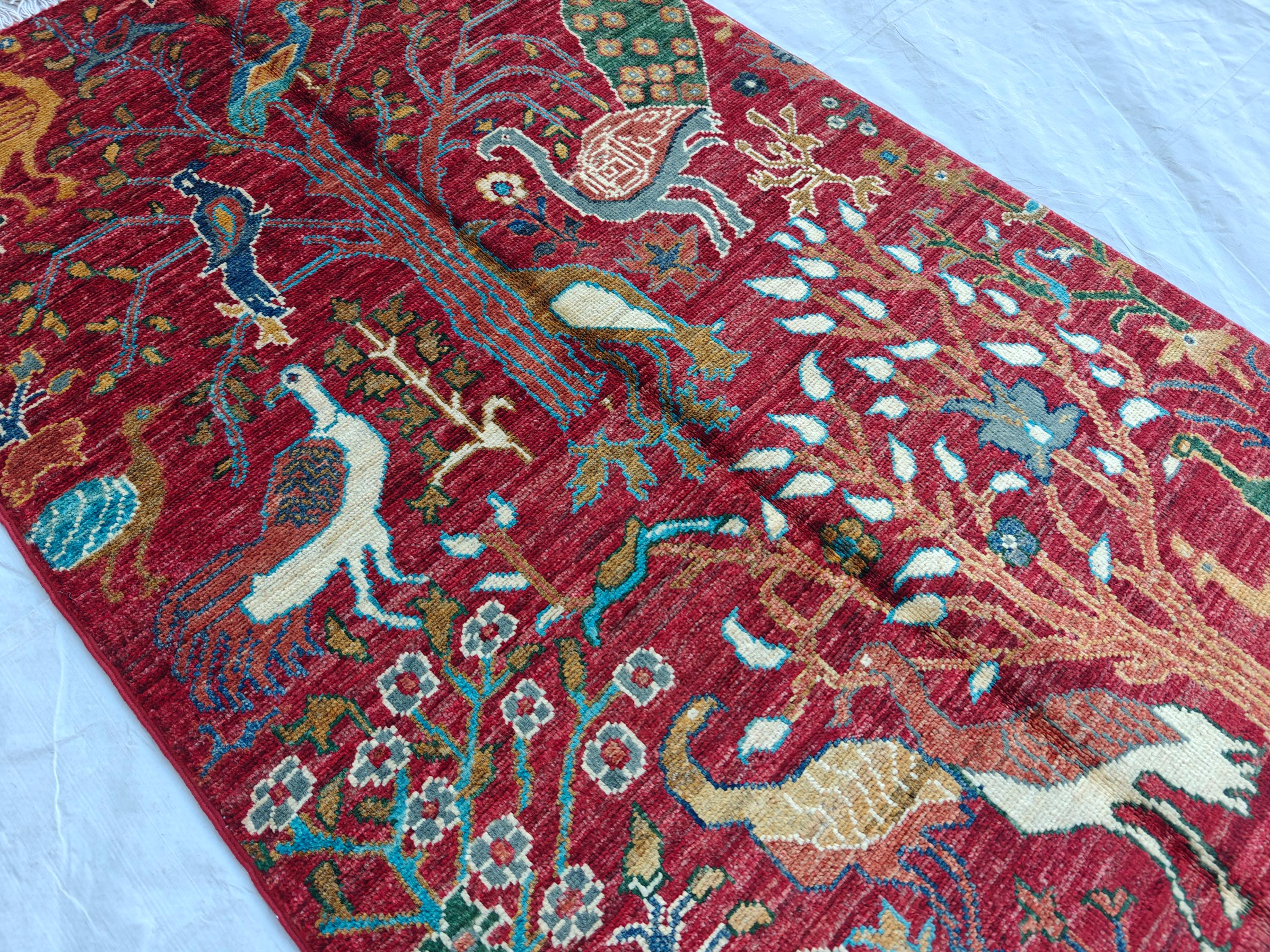 2x4 Rug Handwoven Persian Carpet with Traditional Design and Earthy Color Palette, Wall Hanging Rug, Entryway Rug, Bedroom Rug