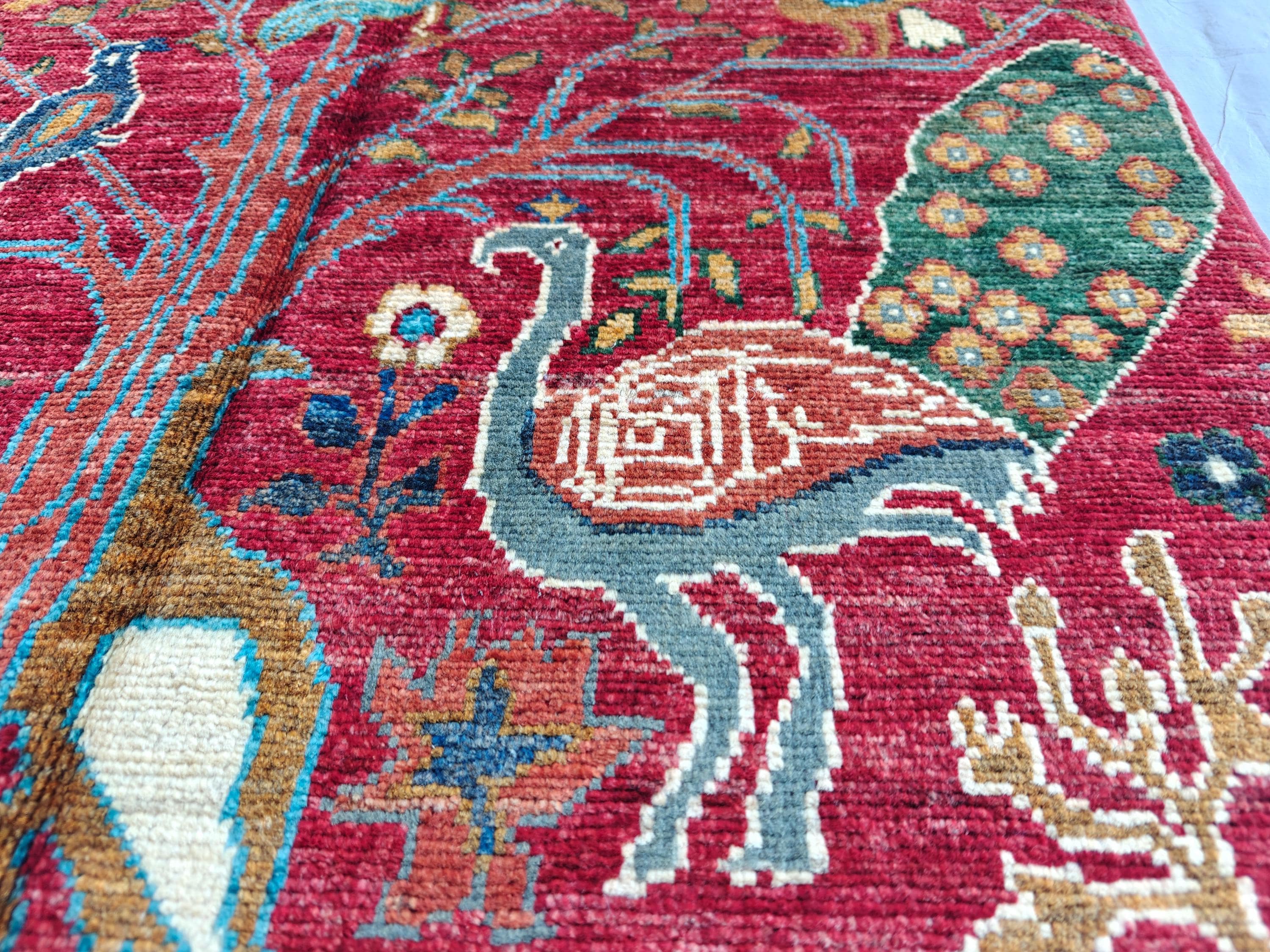 2x4 Rug Handwoven Persian Carpet with Traditional Design and Earthy Color Palette, Wall Hanging Rug, Entryway Rug, Bedroom Rug