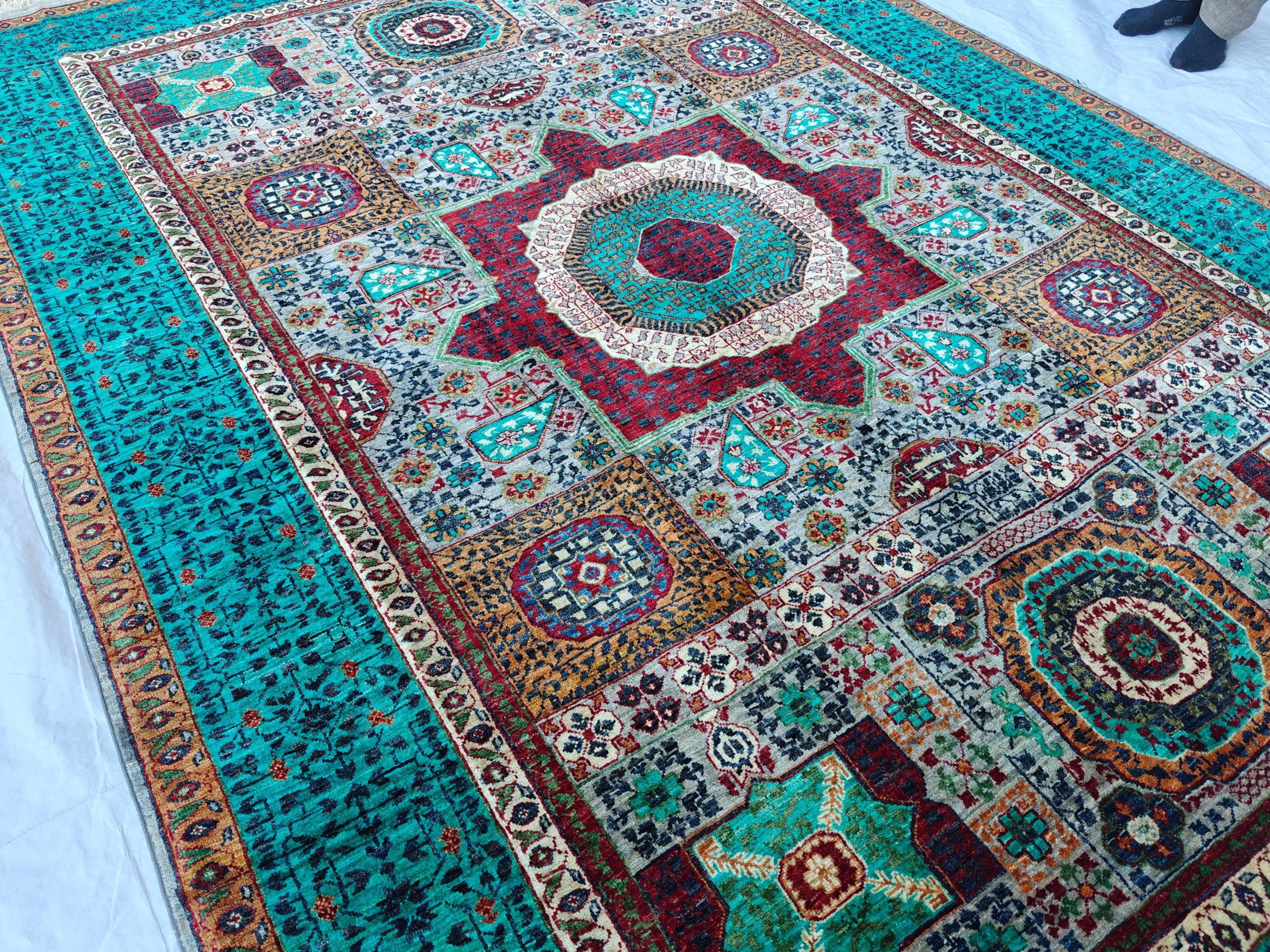 10x7 Stunning Mamluk Rug Traditional Handwoven Craftsmanship & Timeless Elegance, Rugs for Living Room, Bedroom Rug, Office Rug 9.8 x 6.8 ft