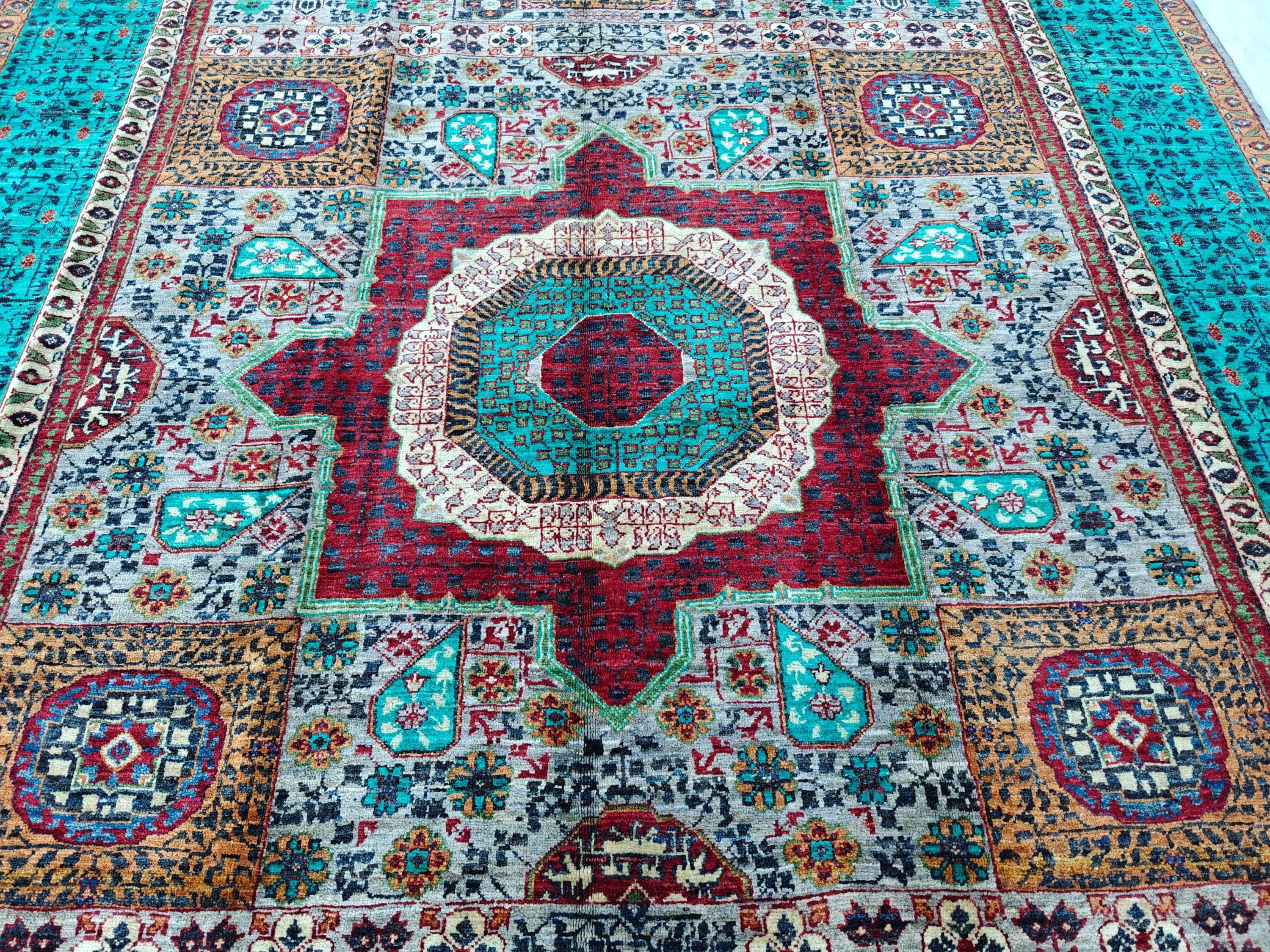 10x7 Stunning Mamluk Rug Traditional Handwoven Craftsmanship & Timeless Elegance, Rugs for Living Room, Bedroom Rug, Office Rug 9.8 x 6.8 ft