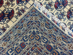 Handwoven Ahal Gul Rug 6.7x4.9 ft | Afghan Vintage Area Rug for Home Decor | Unique Tribal Carpet, Living Room Rug, Farm House, Bedroom Rug