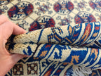 Handwoven Ahal Gul Rug 6.7x4.9 ft | Afghan Vintage Area Rug for Home Decor | Unique Tribal Carpet, Living Room Rug, Farm House, Bedroom Rug