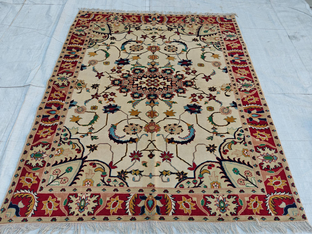 6.6x5.6 ft Handwoven Chobi Rug Afghan Wool Area Rug for Living Room | Traditional Oriental Carpet on Etsy, Office Rug, Living Room Rug