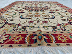 6.6x5.6 ft Handwoven Chobi Rug Afghan Wool Area Rug for Living Room | Traditional Oriental Carpet on Etsy, Office Rug, Living Room Rug