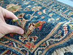 5x3 Authentic Sultani Rug Handwoven Navy Blue Masterpiece with Timeless Design, Rugs for living Room, Entryway Rug, 5x3.3 ft
