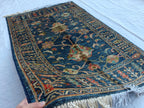 5x3 Authentic Sultani Rug Handwoven Navy Blue Masterpiece with Timeless Design, Rugs for living Room, Entryway Rug, 5x3.3 ft