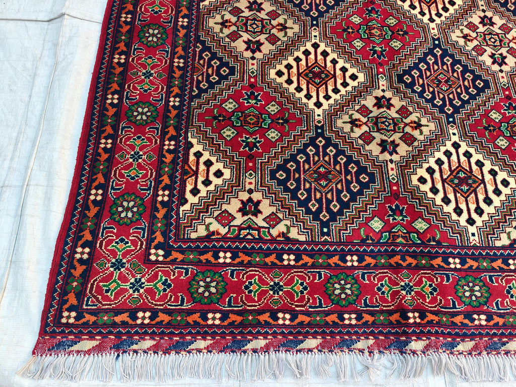 Handwoven Yousafi Rug -6.6x4.9 ft | Afghan Tribal Wool Area Rug Traditional Oriental Carpet for Living Room Unique Etsy Rug, Farm House Rug