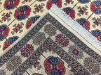 6x8 Creamy Ahal Gul Rug | Afghan Area Rug for Home Decor | Unique Tribal Oriental Carpet, Bedroom Rug, Rug for Living Room 7.7x5.6 ft