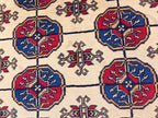 6x8 Creamy Ahal Gul Rug | Afghan Area Rug for Home Decor | Unique Tribal Oriental Carpet, Bedroom Rug, Rug for Living Room 7.7x5.6 ft