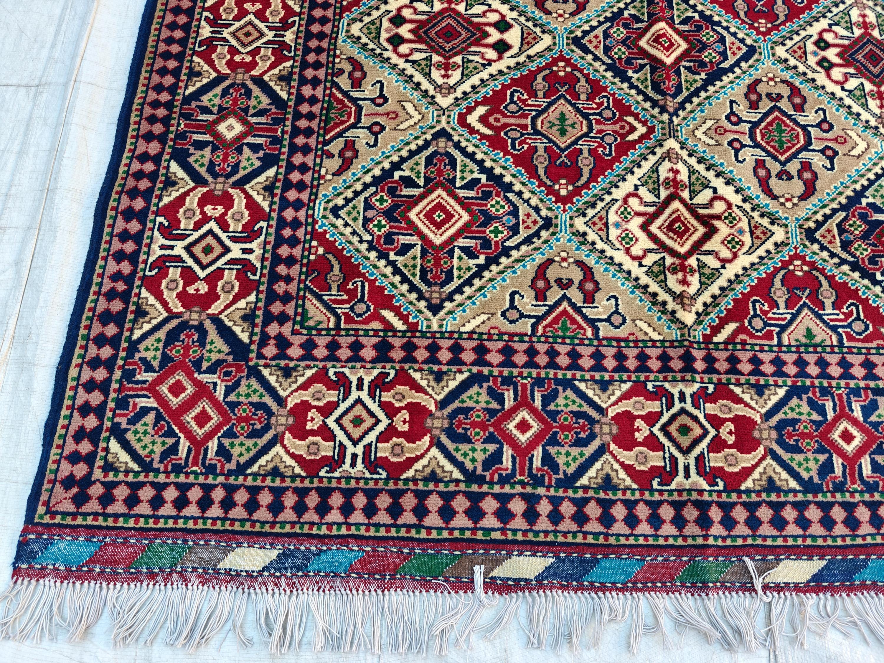 5x7 Handwoven Yousafi Rug Afghan Tribal Wool Area Rug| Traditional Oriental Carpet for Living Room, Dinning Room Rug, Bedroom Rug 7.1x5.1 ft