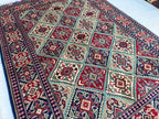 5x7 Handwoven Yousafi Rug Afghan Tribal Wool Area Rug| Traditional Oriental Carpet for Living Room, Dinning Room Rug, Bedroom Rug 7.1x5.1 ft