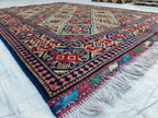 5x7 Handwoven Yousafi Rug Afghan Tribal Wool Area Rug| Traditional Oriental Carpet for Living Room, Dinning Room Rug, Bedroom Rug 7.1x5.1 ft