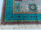 5x8 Turquoise, Grey Rug–Handwoven Antique Carpet with Intricate Patterns, Rug For Living Room, Bedroom Rug, Dining Room Rug, Medium size Rug