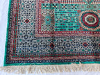 Handcrafted Wool Mamluk Rug: 8.1 x 5.7 ft, Turquoise Persian Design
