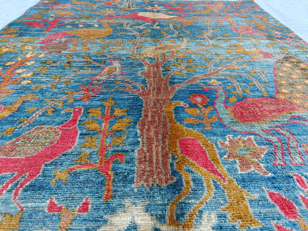 5x3 Pictorial Rug Handcrafted Artistic Area Rug for Unique Home Décor, Wall Hanging Rug, Entryway Rug 4.8x3.2 ft, small size rug,