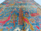 5x3 Pictorial Rug Handcrafted Artistic Area Rug for Unique Home Décor, Wall Hanging Rug, Entryway Rug 4.8x3.2 ft, small size rug,