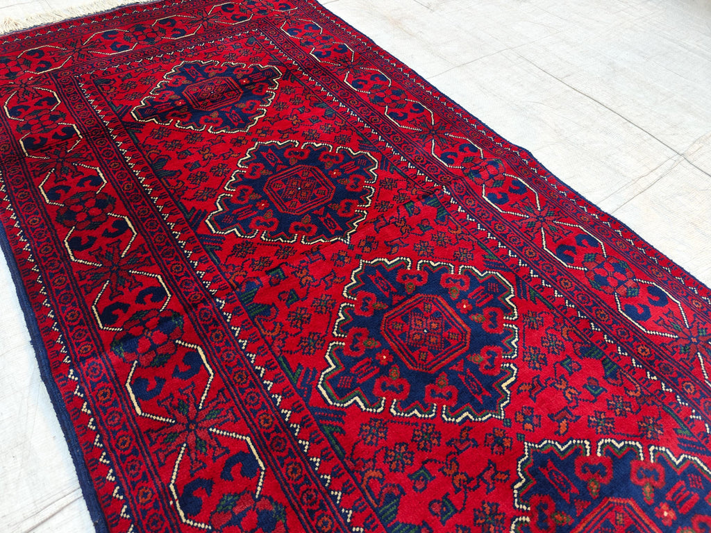 6.3x2.10 ft -Handmade Bukhara Runner Rug Traditional Afghan Wool Carpet - Vintage Red & Black Hallway Runner, Entryway Runner, Kitchen Rug