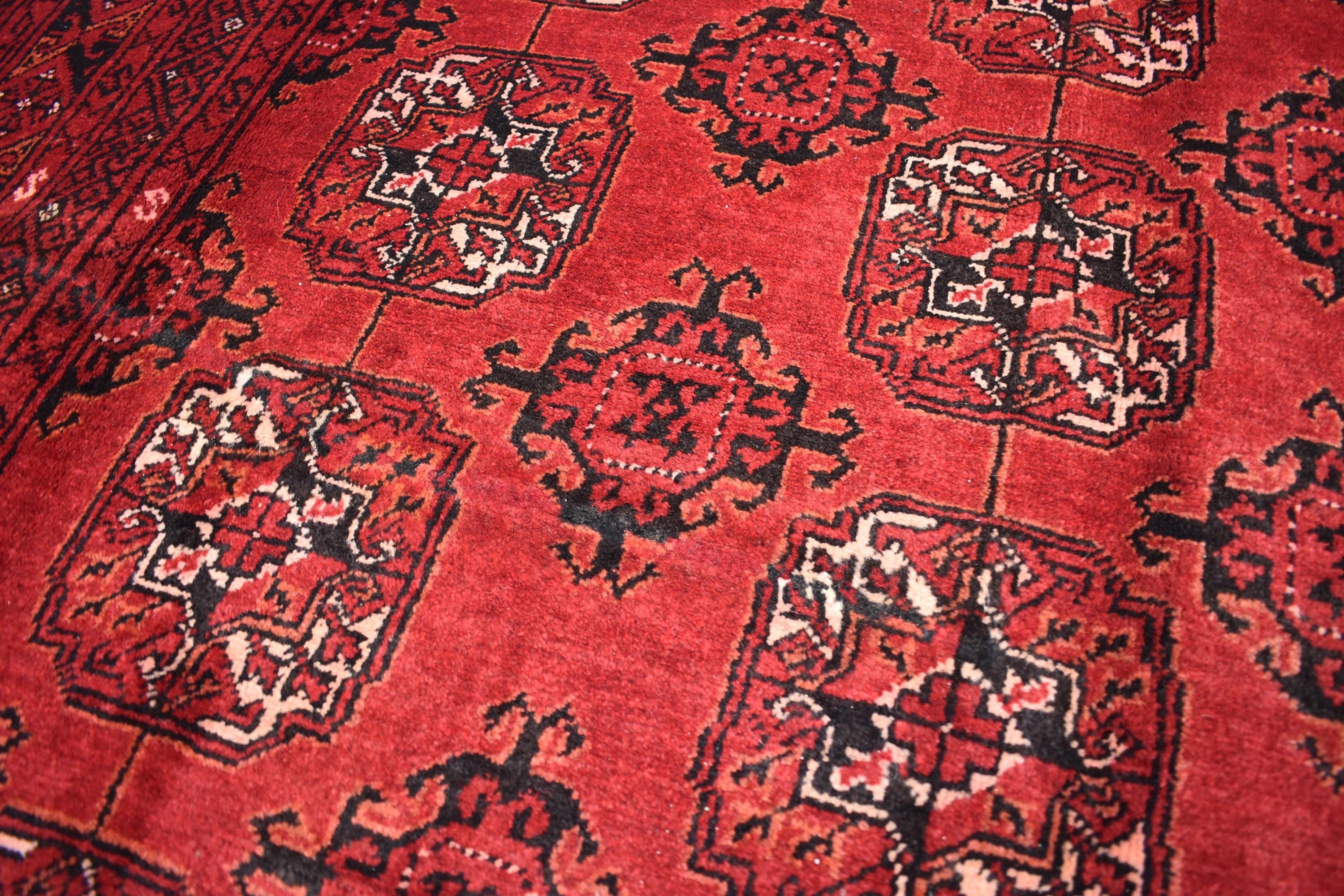 9.5x6.2 ft Vintage Antique Ahal Gul Rug- Handmade Afghan Tribal Wool Carpet, Boho Chic Décor, Farm House Rug, Kitchen Rug, Living Room Rug
