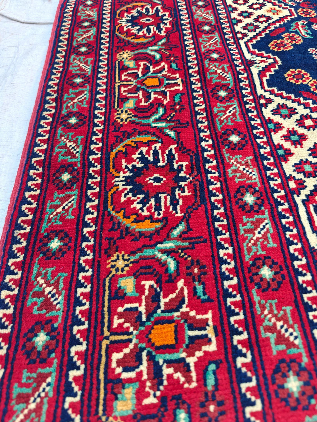 Handmade Afghan Yousafi Rug 6.8x5 ft - Tribal Wool Carpet, Vintage Boho Area Rug, Ethnic Home Décor, Living room Rug, Bedroom Rug
