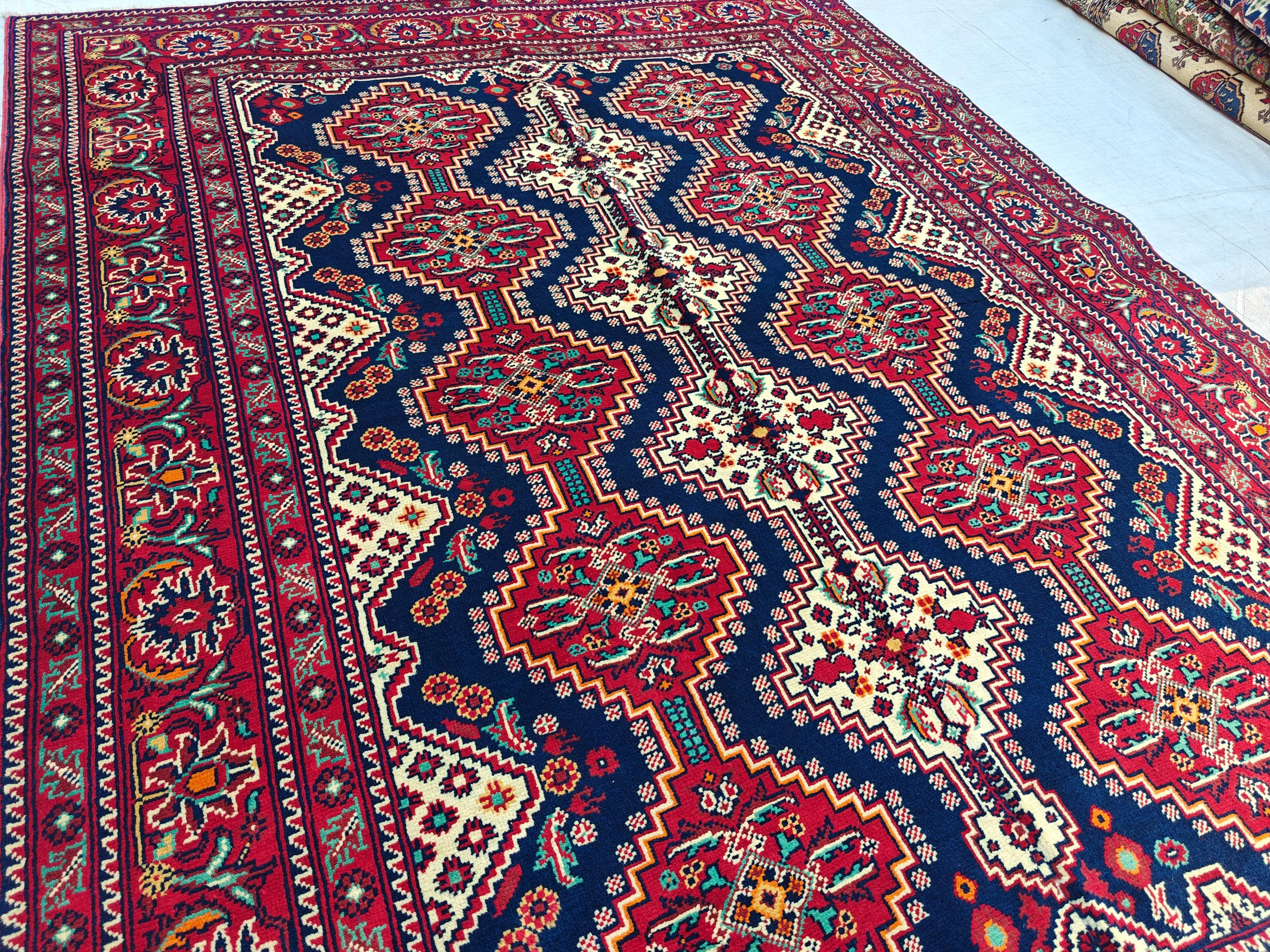 Handmade Afghan Yousafi Rug 6.8x5 ft - Tribal Wool Carpet, Vintage Boho Area Rug, Ethnic Home Décor, Living room Rug, Bedroom Rug