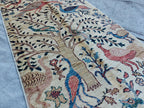 14x2 Runner Peacocks Pattern Rug Elegant and Vibrant Home Décor, Hallway Runner, Entryway Runner, Long Narrow Rug, Beige Runner, 13.8x2.3