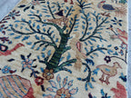 14x2 Runner Peacocks Pattern Rug Elegant and Vibrant Home Décor, Hallway Runner, Entryway Runner, Long Narrow Rug, Beige Runner, 13.8x2.3