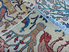 14x2 Runner Peacocks Pattern Rug Elegant and Vibrant Home Décor, Hallway Runner, Entryway Runner, Long Narrow Rug, Beige Runner, 13.8x2.3